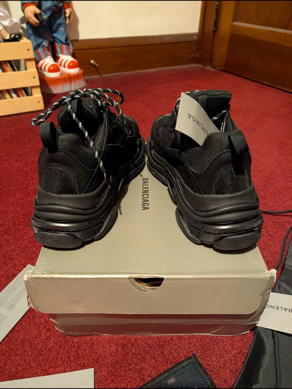 Balenciaga Triple S Men's Black Chunky Sneakers - Picture 3 of 3